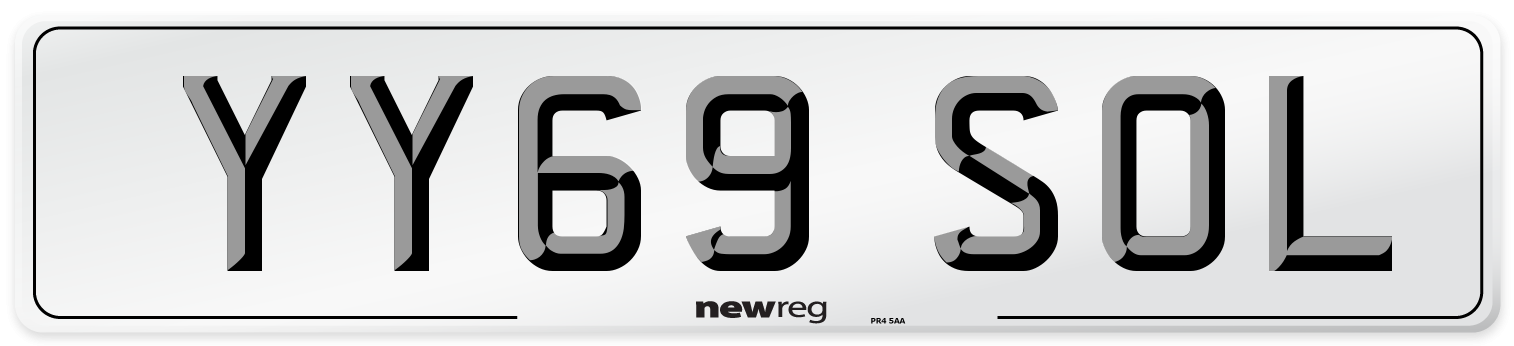 YY69 SOL Number Plate from New Reg